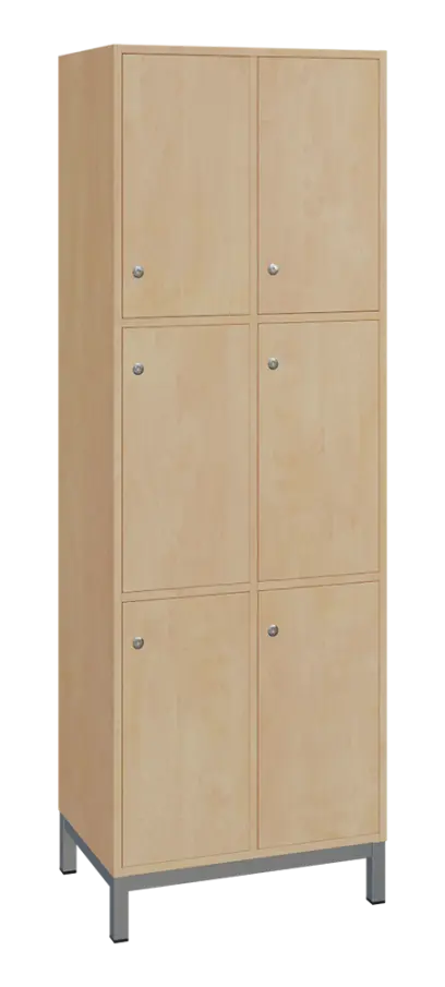 SBS-3322 šatní skříň 6-boxová, 1800x600x400 mm, kovové nohy, bříza irská